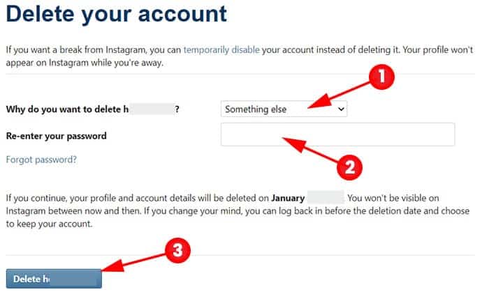 instagram account permanently delete hindi