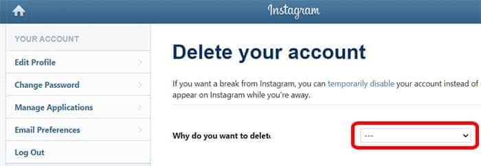 instagram id delete kaise kare