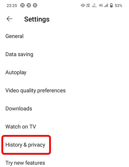 history and privacy option me jaye