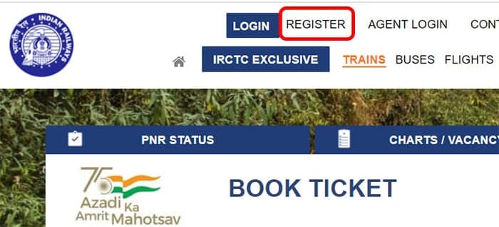 irctc par register kare