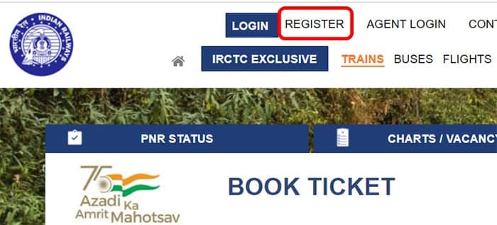 irctc par register kare