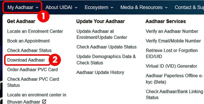 Download Aadhaar Hindi